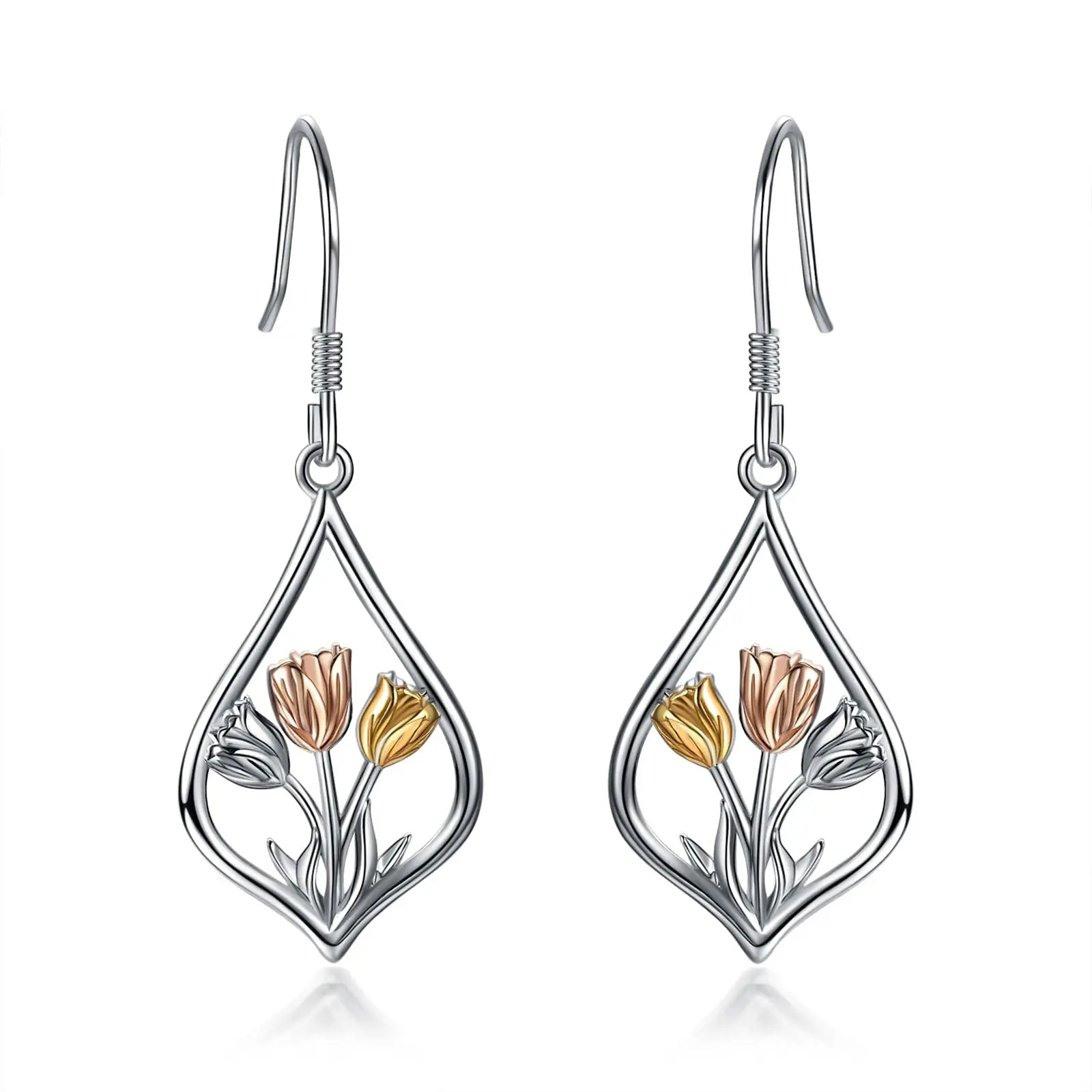 Floral Dangle Drop Earrings For Women Teardrop Shape Tulip Design Jewelry Gift
Floral Dangle Drop Earrings For Women Teardrop Shape Tulip Design Jewelry Gift