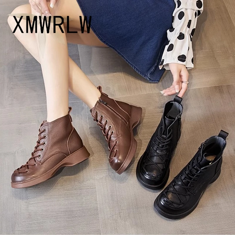 XMWRLW Women Genuine Leather Ankle Boots Flat Shoes 2023 Autumn Retro Style Ladies Ankle Boots Handmade Shoes Women Autumn Boot
XMWRLW Women Genuine Leather Ankle Boots Flat Shoes 2023 Autumn Retro Style Ladies Ankle Boots Handmade Shoes Women Autumn Boot