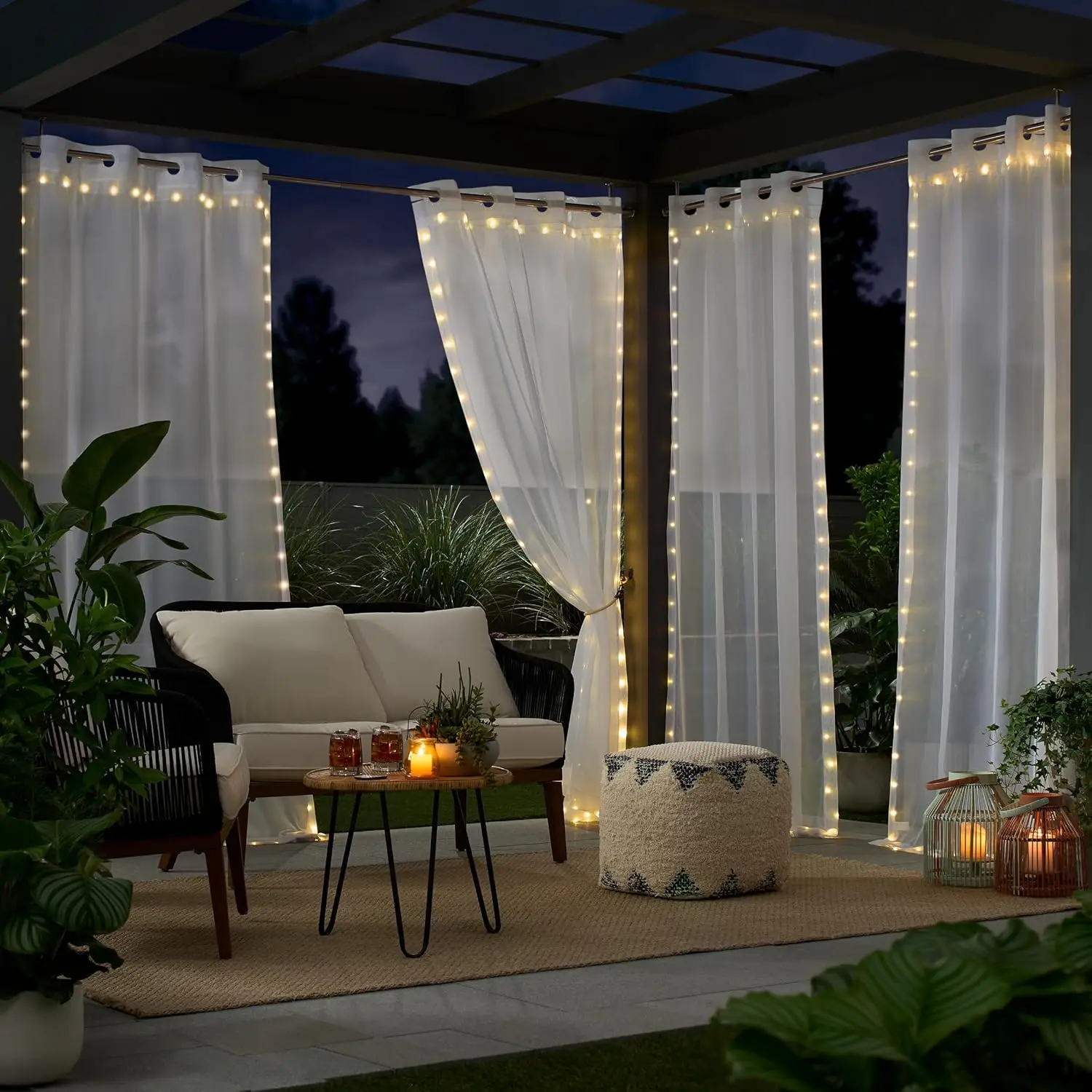 Starlight Light Up Sheer Hookless Grommet Curtain With Remote Control, Bedroom or Outdoor Room Divider, 1 Panel, 84 i
Starlight Light Up Sheer Hookless Grommet Curtain With Remote Control, Bedroom or Outdoor Room Divider, 1 Panel, 84 i