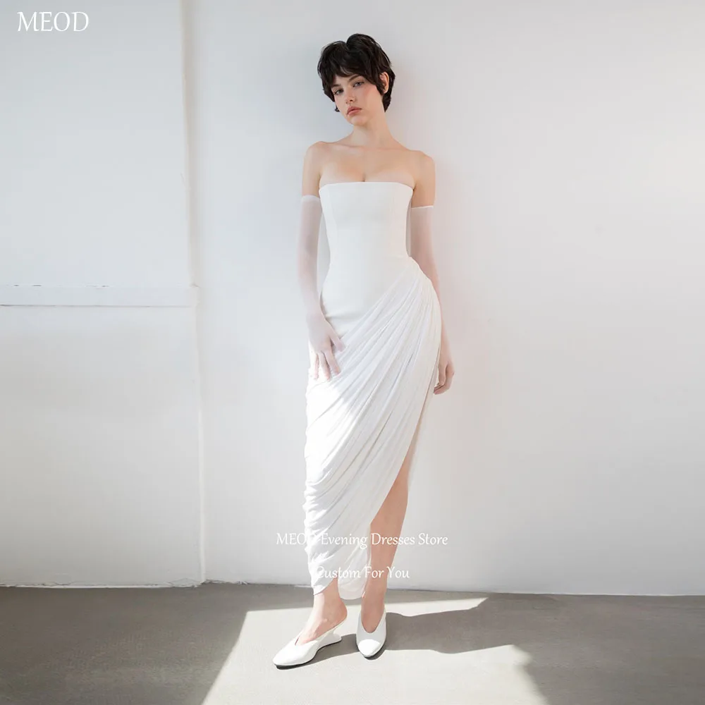 MEOD White Strapless Women‘s Wedding Dress Elegant Sleeveless High Slit Vestido Noiva Backless Satin Wedding Gown Customized
MEOD White Strapless Women‘s Wedding Dress Elegant Sleeveless High Slit Vestido Noiva Backless Satin Wedding Gown Customized
