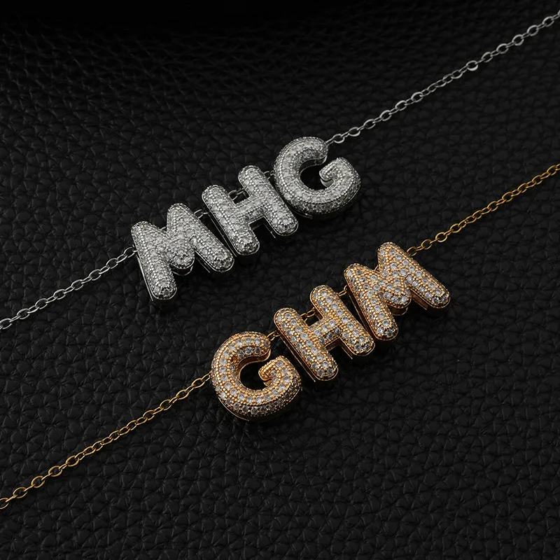 DOREMI Custom Balloon Initial Necklace for Women Personalized 3D Puffy Bubble Name Necklace Iced Out CZ Pendant Choker Chain
DOREMI Custom Balloon Initial Necklace for Women Personalized 3D Puffy Bubble Name Necklace Iced Out CZ Pendant Choker Chain