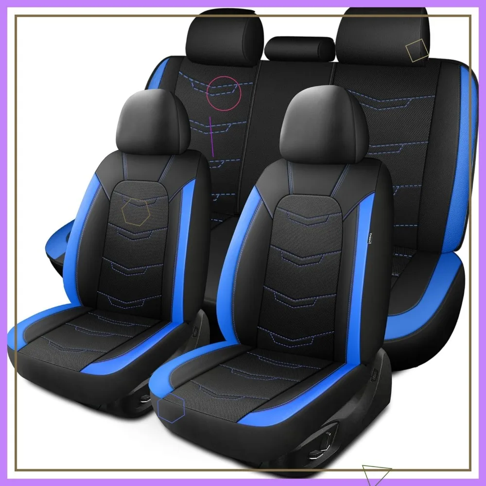 Sport Breathable Car Seat Covers, Anti-Slip Universal Fit Full Set for Sedans SUVs Trucks (Black+Blue)
Sport Breathable Car Seat Covers, Anti-Slip Universal Fit Full Set for Sedans SUVs Trucks (Black+Blue)