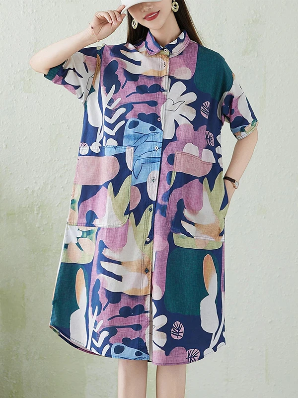 Slimming Long Sleeve Women's Shirt Dress Hong Kong Style Loose Fit Summer Cotton Polyester Blend Printed Casual Open Cardigan
Slimming Long Sleeve Women's Shirt Dress Hong Kong Style Loose Fit Summer Cotton Polyester Blend Printed Casual Open Cardigan