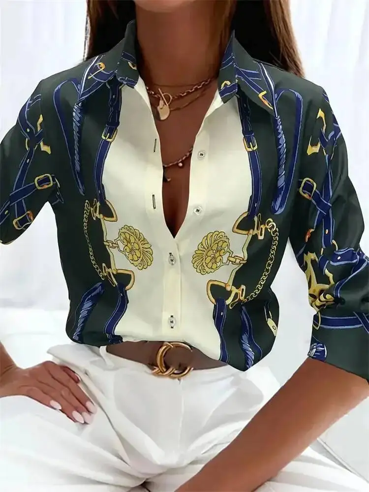 Boutique Pattern Printed Button Long Sleeve Vintage Elegant Office Fashion Large Size Women's Daily Lapel Shirt
Boutique Pattern Printed Button Long Sleeve Vintage Elegant Office Fashion Large Size Women's Daily Lapel Shirt