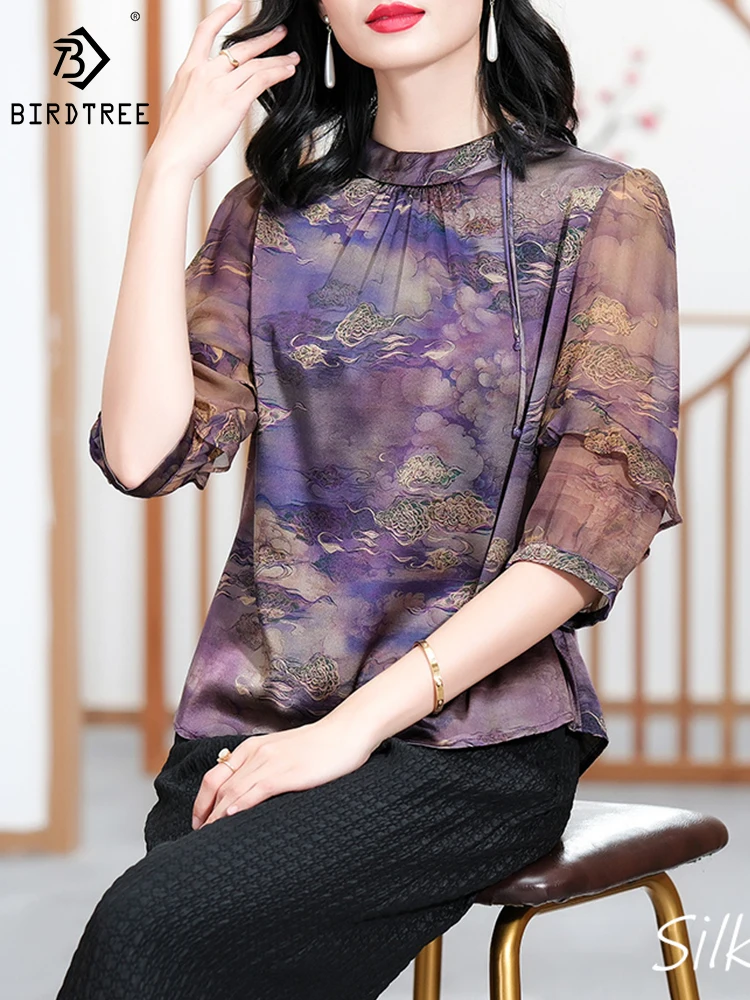 BirdTree 92%Real Silk Plus Size Shirt Women,Stand Neck Half Sleeves Floral,Versatile Temperament Blouse,2024 Spring T42313QD
BirdTree 92%Real Silk Plus Size Shirt Women,Stand Neck Half Sleeves Floral,Versatile Temperament Blouse,2024 Spring T42313QD