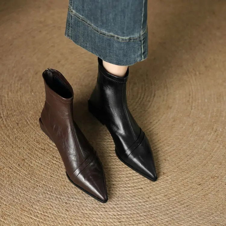 Short boots 2025 new winter with plush elastic slimming boots, low heel British style and ankle boots
Short boots 2025 new winter with plush elastic slimming boots, low heel British style and ankle boots