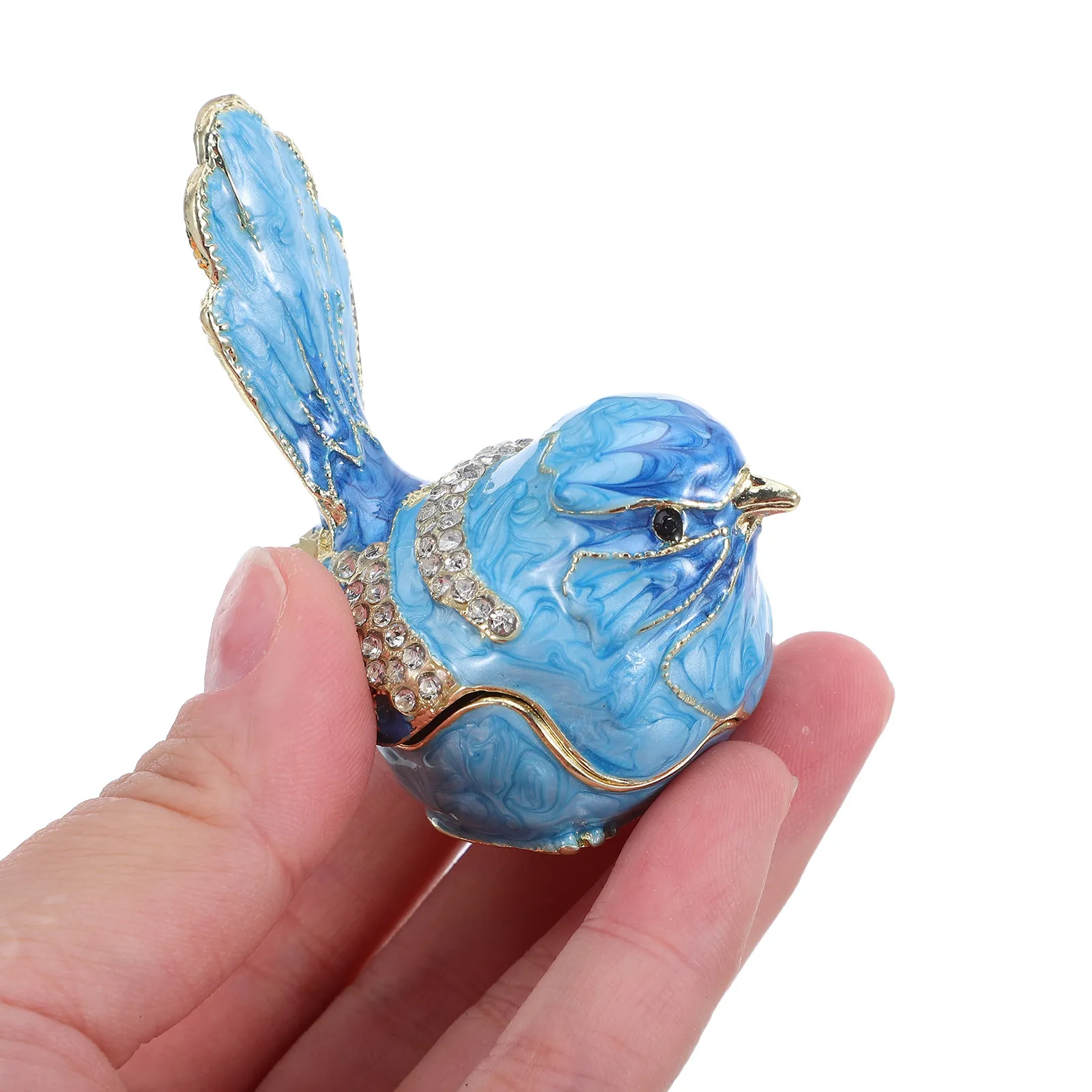 Милая шкатулка для украшений в виде птички, эмалированная металлическая шкатулка для мелочей, органайзер для путешествий, для хранения колец, серег, ожерелий, маленькая, для женщин
Милая шкатулка для украшений в виде птички, эмалированная металлическая шкатулка для мелочей, органайзер для путешествий, для хранения колец, серег, ожерелий, маленькая, для женщин