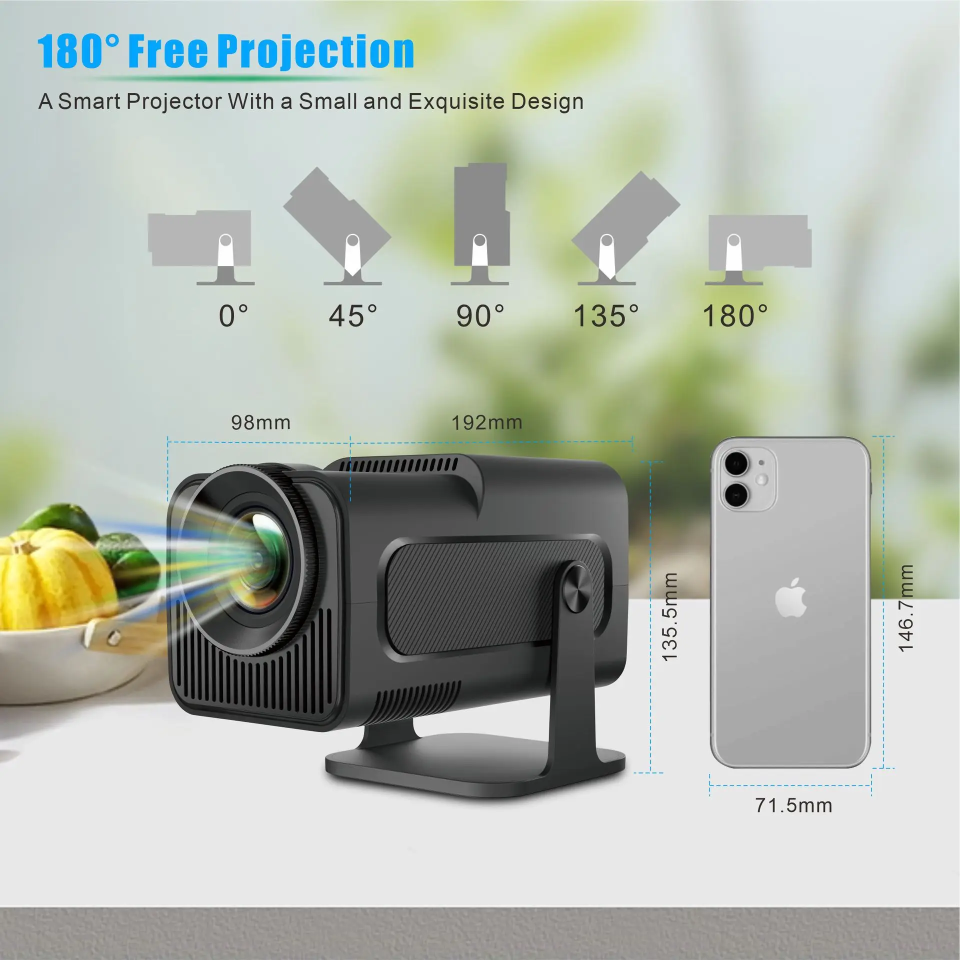 4K 180 degree rotating ceiling projector for home use
4K 180 degree rotating ceiling projector for home use