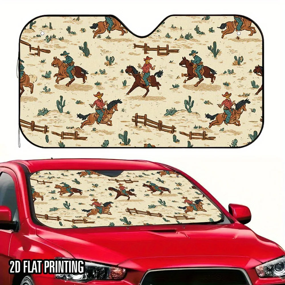 1 шт. автомобильный солнцезащитный козырек с принтом диких западных ковбоев и кактусов — термостойкий складной костюм с 4 присосками, автомобильный аксессуар в западном стиле
1 шт. автомобильный солнцезащитный козырек с принтом диких западных ковбоев и кактусов — термостойкий складной костюм с 4 присосками, автомобильный аксессуар в западном стиле