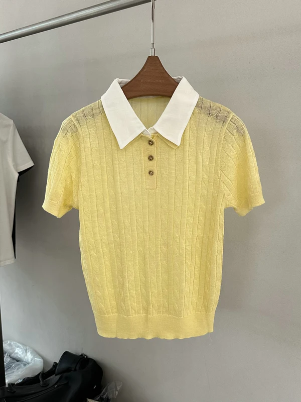 Women's Knitted Neck Sweater Color Block Slim Fit Twist Pattern Casual Style Loose Fit Short Sleeve Spring Summer
Women's Knitted Neck Sweater Color Block Slim Fit Twist Pattern Casual Style Loose Fit Short Sleeve Spring Summer