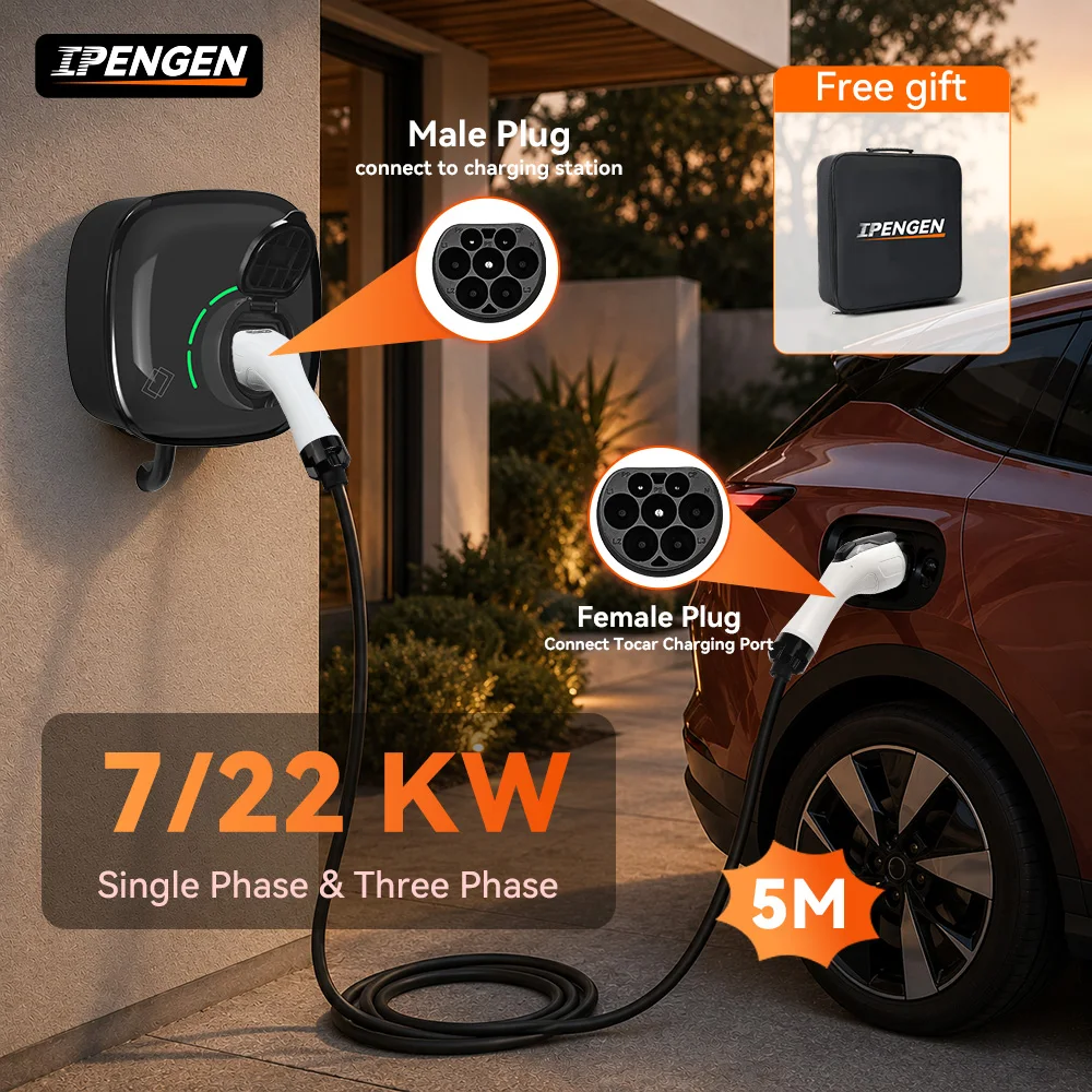 IPENGEN Type2 to GBT EV Charging Cable 32A 7KW 22KW Electric Vehicle Charger 5M Cable Type 2 Cord GB/T for Charger Station
IPENGEN Type2 to GBT EV Charging Cable 32A 7KW 22KW Electric Vehicle Charger 5M Cable Type 2 Cord GB/T for Charger Station