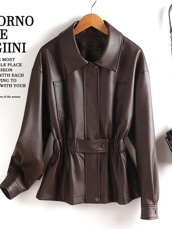 Haining Genuine Leather Jacket Women's Short Sheepskin Belted Waistcoat Fashionable Spring Autumn New Style Trendy Coat
Haining Genuine Leather Jacket Women's Short Sheepskin Belted Waistcoat Fashionable Spring Autumn New Style Trendy Coat