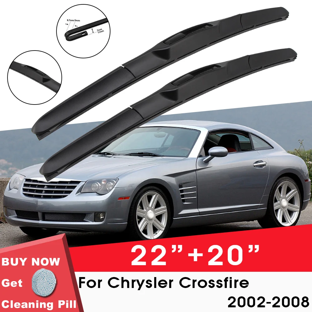 Car Wiper Blade Front Window Windshield Rubber SiliconGel Refill Wipers For Chrysler Crossfire 2002-2008 22"+20" Car Accessories
Car Wiper Blade Front Window Windshield Rubber SiliconGel Refill Wipers For Chrysler Crossfire 2002-2008 22"+20" Car Accessories