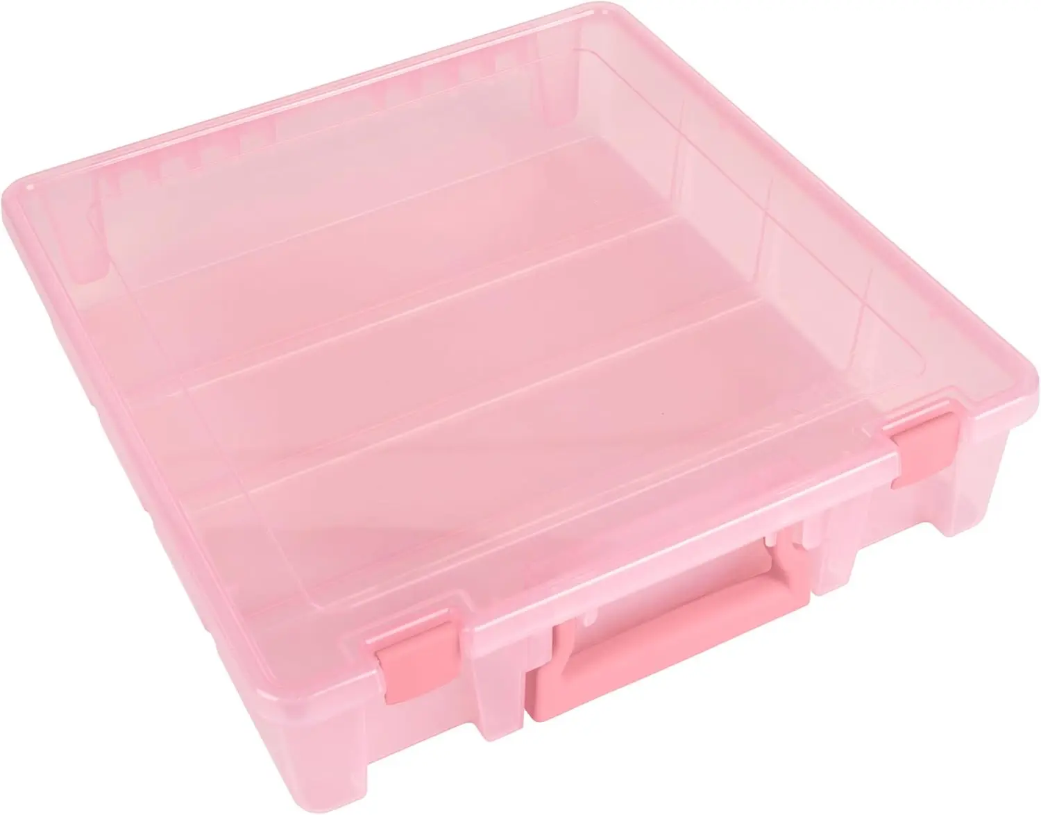 Translucent Blush Craft Organizer Box with Snap-Tight Closure, Ideal for Scrapbook Paper Storage
Translucent Blush Craft Organizer Box with Snap-Tight Closure, Ideal for Scrapbook Paper Storage