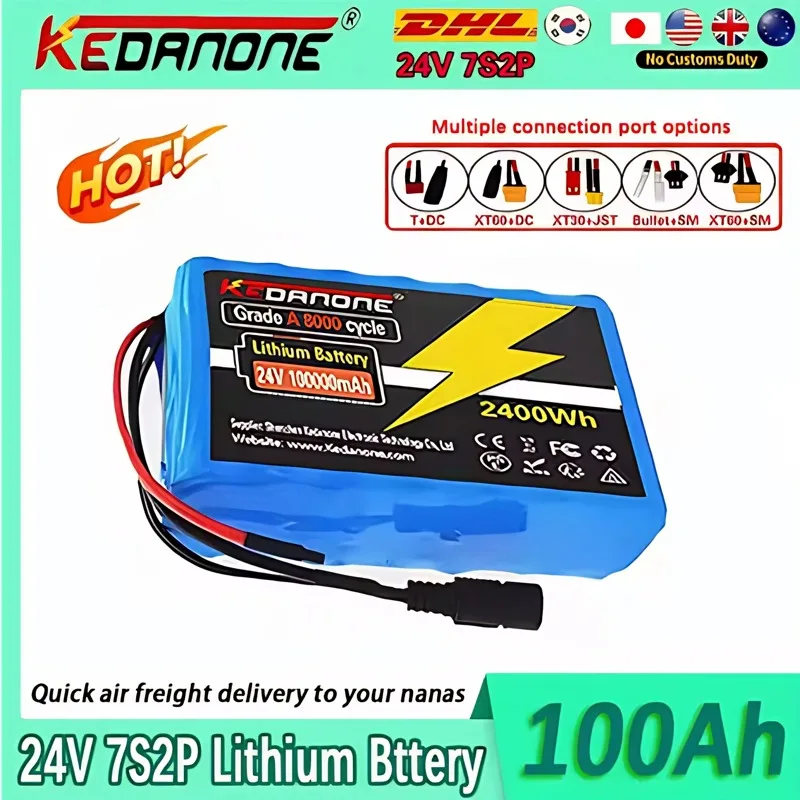 New 100Ah 24V 7S2P 18650 Li-ion Rechargeable Battery Pack Suitable for Battery Replacement of 29.4V Electric Scootersmult
New 100Ah 24V 7S2P 18650 Li-ion Rechargeable Battery Pack Suitable for Battery Replacement of 29.4V Electric Scootersmult