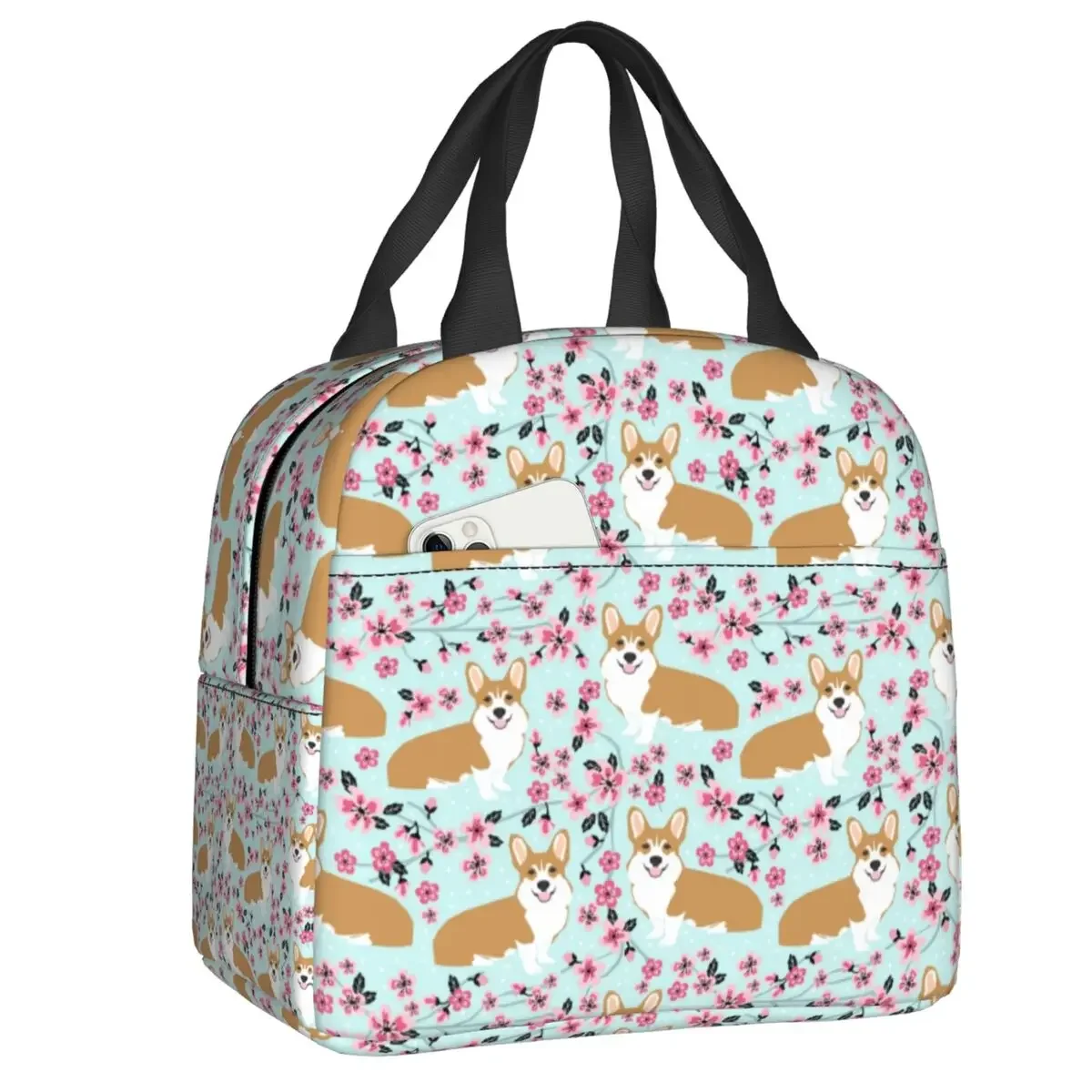 Corgi Cherry Blossom Floral Dog Insulated Lunch Bag for Outdoor Picnic Leakproof Cooler Thermal Bento Box Women Children
Corgi Cherry Blossom Floral Dog Insulated Lunch Bag for Outdoor Picnic Leakproof Cooler Thermal Bento Box Women Children