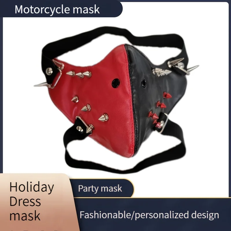 1pc Mens Punk Dance Performance Mask - Premium PU Leather, Edgy Design, Cool Black and Red - Perfect for Halloween, Easter, Part
1pc Mens Punk Dance Performance Mask - Premium PU Leather, Edgy Design, Cool Black and Red - Perfect for Halloween, Easter, Part