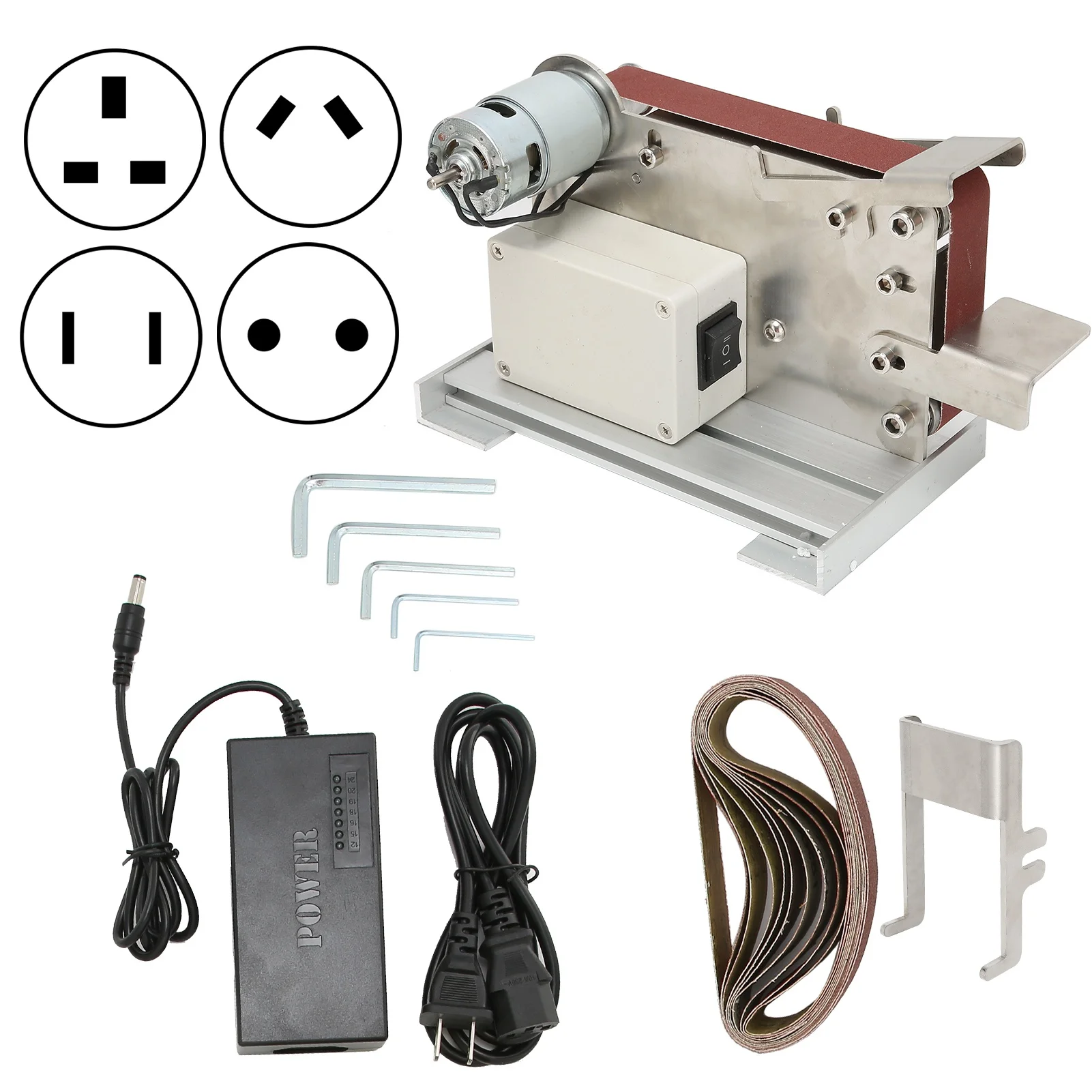 Abrasive Belt Polishing Machine Mini Belt Machine Mini Belt Machine DIY Electric Sander Desktop Polishing Grinder Accessories AC 
Abrasive Belt Polishing Machine Mini Belt Machine Mini Belt Machine DIY Electric Sander Desktop Polishing Grinder Accessories AC