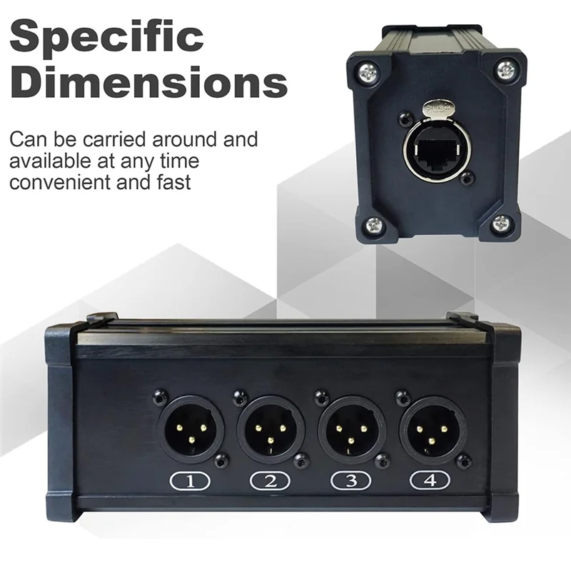 4-Channel 3-Pin Ethercon Cable Extender,XLR Network Cable Multi Extender For Stage Lighting And Recording Studio,XLR,DMX Durable
4-Channel 3-Pin Ethercon Cable Extender,XLR Network Cable Multi Extender For Stage Lighting And Recording Studio,XLR,DMX Durable