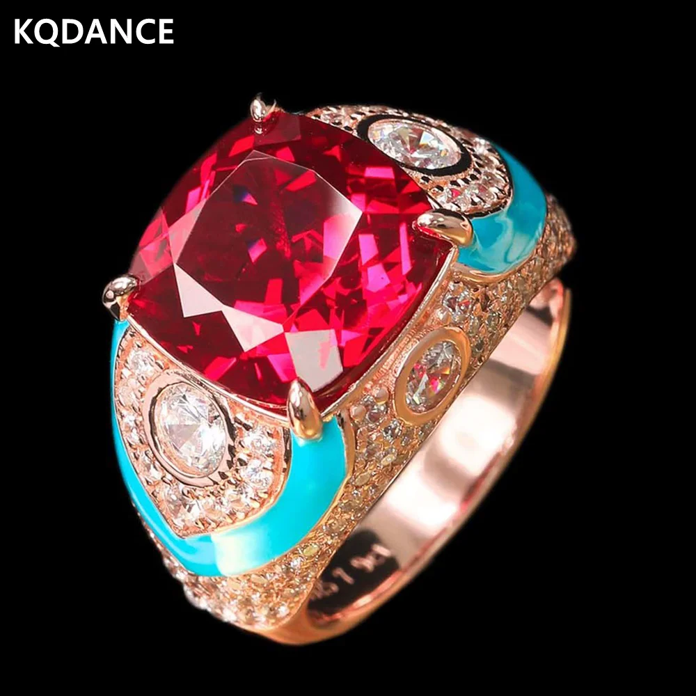 KQDANCE Vinatge 925, серебро, синяя эмаль, лабораторное 9-каратное лабораторное кольцо с сапфиром и рубином, высокоуглеродистые бриллианты, драгоценный камень, обручальное кольцо, ювелирные изделия
KQDANCE Vinatge 925, серебро, синяя эмаль, лабораторное 9-каратное лабораторное кольцо с сапфиром и рубином, высокоуглеродистые бриллианты, драгоценный камень, обручальное кольцо, ювелирные изделия
