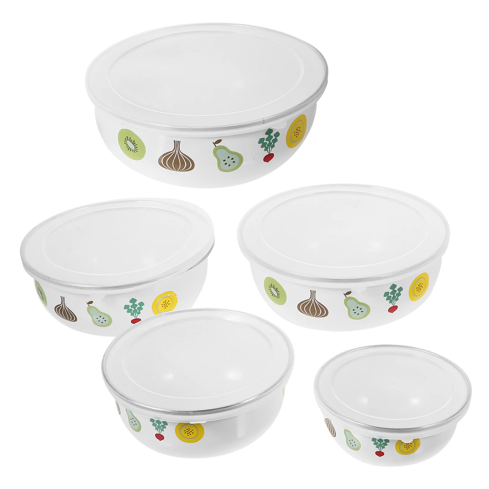 5pcs Fresh-Keeping Bowls Enamel Salad Bowl With Lid Deep Food Storage Container For Home Camping Kitchen Use Multi-Purpose
5pcs Fresh-Keeping Bowls Enamel Salad Bowl With Lid Deep Food Storage Container For Home Camping Kitchen Use Multi-Purpose