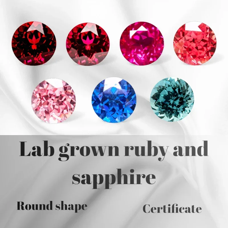 Round Shape Lab Grown Ruby and Sapphire Gem Multiple Colors Selectable for DIY Ring Necklace Earrings Main Materials Certificate
Round Shape Lab Grown Ruby and Sapphire Gem Multiple Colors Selectable for DIY Ring Necklace Earrings Main Materials Certificate