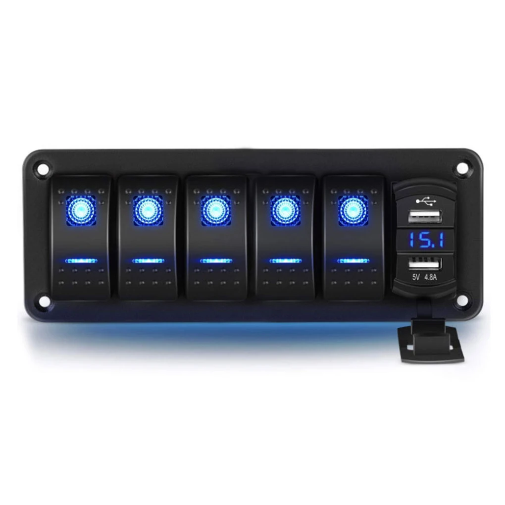 Автомобильная панель переключателя, съемная двойная USB-панель IP65, водонепроницаемые 5-клавишные панели
Автомобильная панель переключателя, съемная двойная USB-панель IP65, водонепроницаемые 5-клавишные панели