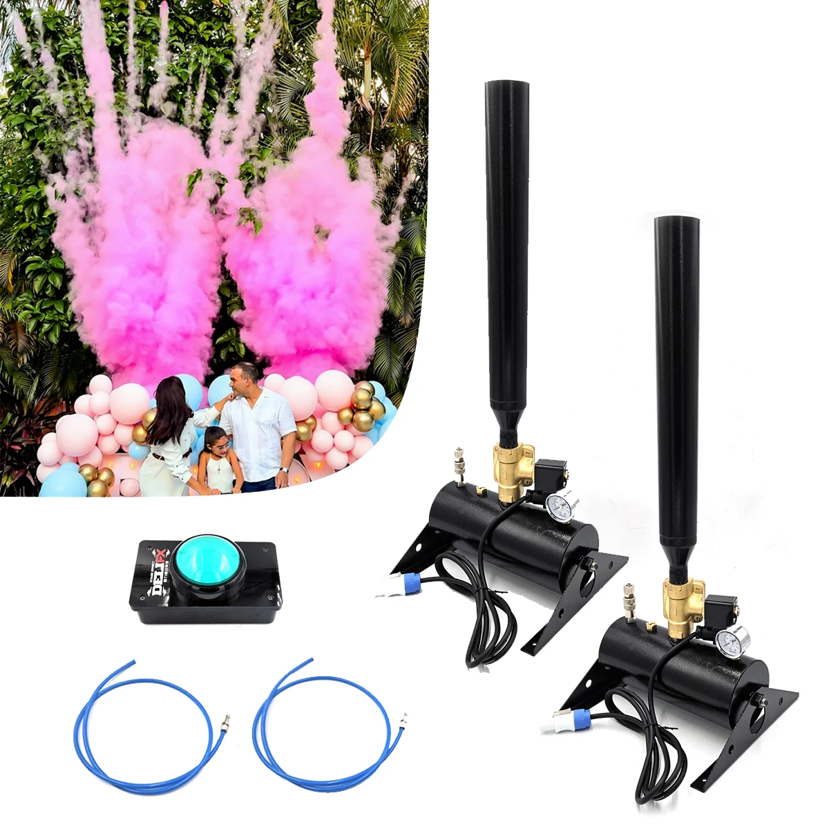 Pink or Blue Color Explosion Gender Reveal Machine Cannon Sparkling Surprise Baby Joy Confetti Ribbon Holi Shoote
Pink or Blue Color Explosion Gender Reveal Machine Cannon Sparkling Surprise Baby Joy Confetti Ribbon Holi Shoote