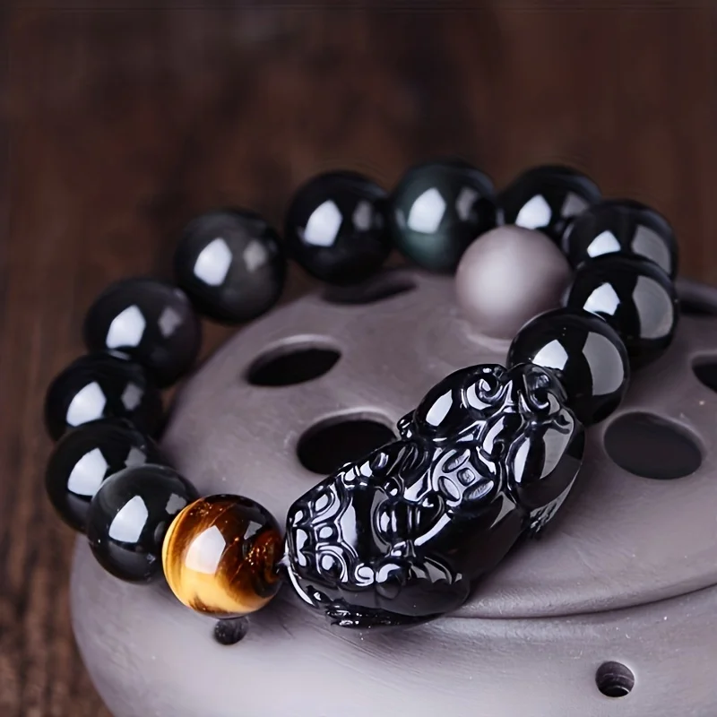 1pc Black Obsidian Bracelet Feng Shui Black Obsidian Wealth Bracelet for Women Men
1pc Black Obsidian Bracelet Feng Shui Black Obsidian Wealth Bracelet for Women Men
