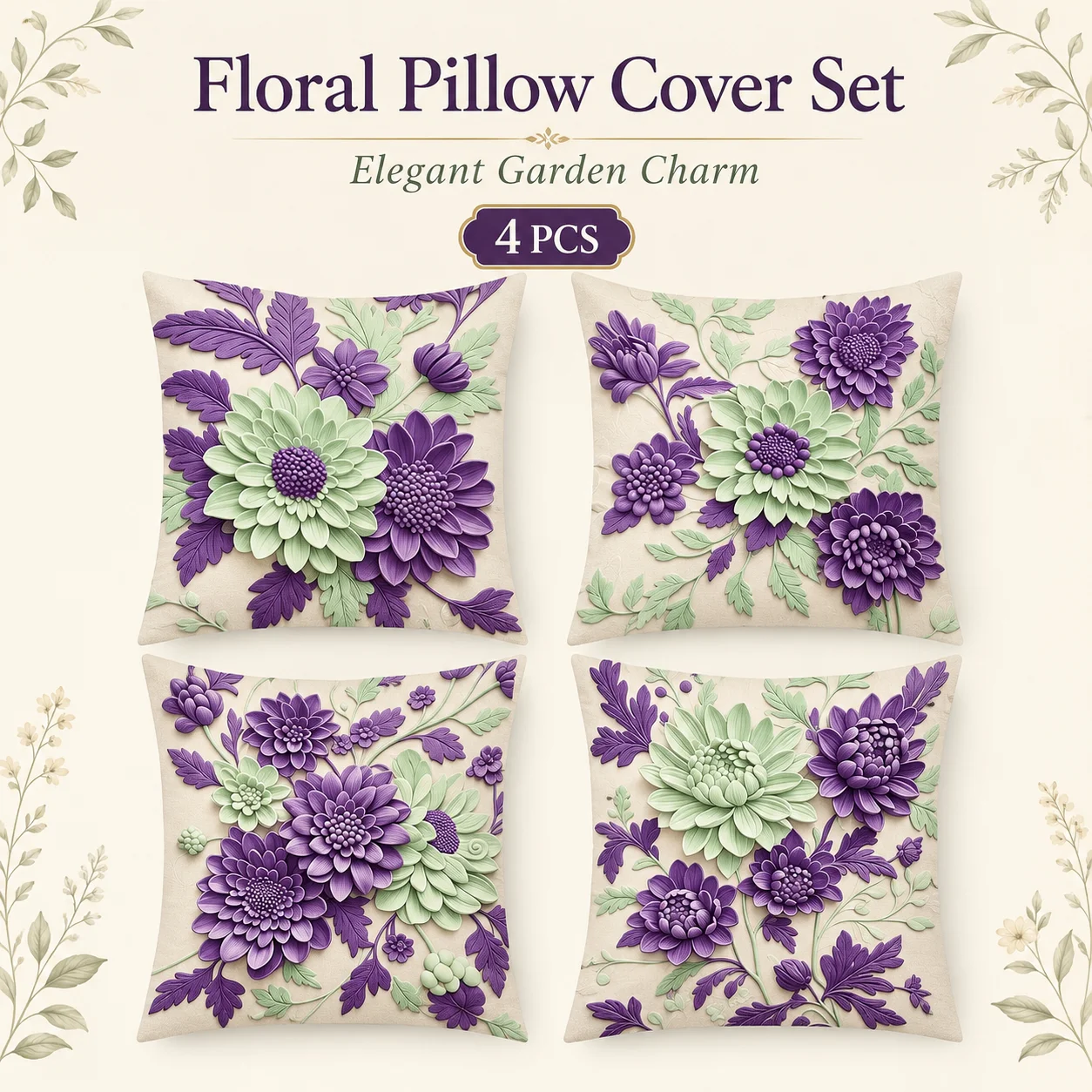 4 Pcs Elegant Floral Cushion Covers 2D Flat Printed Peach Skin Coussin Room Decor Garden Flower Pillow Cases For Sofa Couch
4 Pcs Elegant Floral Cushion Covers 2D Flat Printed Peach Skin Coussin Room Decor Garden Flower Pillow Cases For Sofa Couch