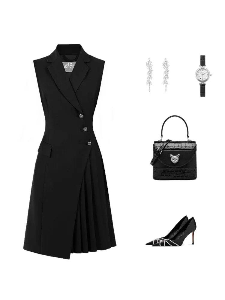 Ele Midi Suit Vest Dr Autumn Outerwear Gored Skirt High Waist Resin Color Fastening Button Splice Pleated Skirt
Ele Midi Suit Vest Dr Autumn Outerwear Gored Skirt High Waist Resin Color Fastening Button Splice Pleated Skirt