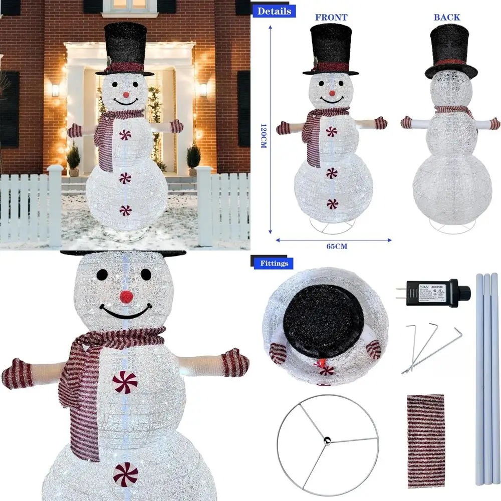 Red-Themed 4-Foot Tall Snowman with 120 LEDs for Outdoor and Indoor Holiday Decor
Red-Themed 4-Foot Tall Snowman with 120 LEDs for Outdoor and Indoor Holiday Decor