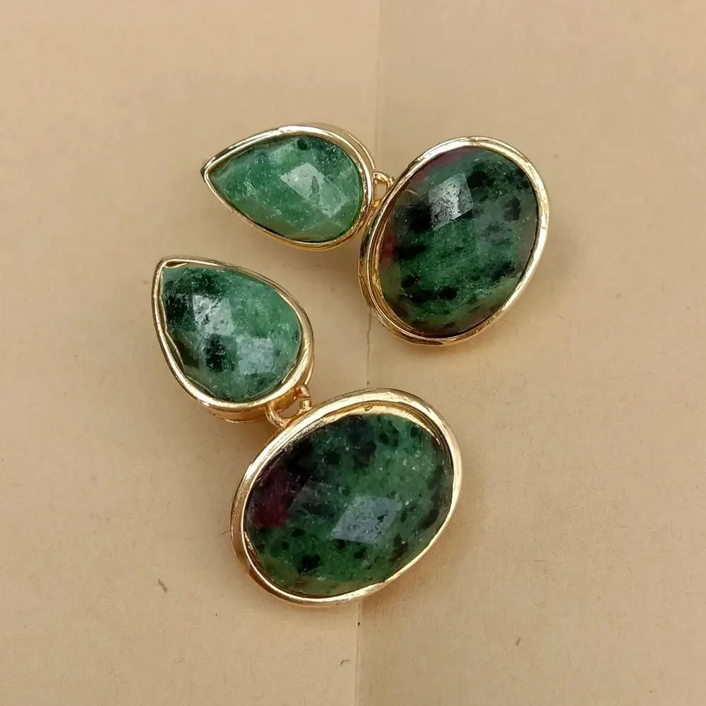 KKGEM Natural 17x13mm Ruby Zoisite Anyolite Bezel Set Hook Earrings Fashion Supplies
KKGEM Natural 17x13mm Ruby Zoisite Anyolite Bezel Set Hook Earrings Fashion Supplies