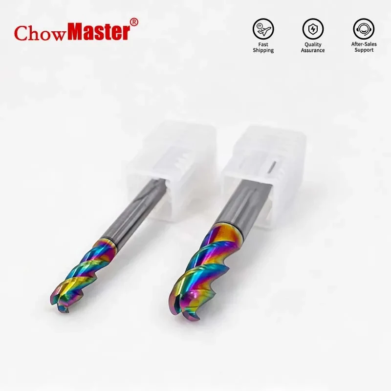 Chowmaster DLC Coated 3 Flutes Corner Radius End Mill Tungsten Carbide Milling Cutter R0.5-R3 for Al CNC Router Bits 50-100mm
Chowmaster DLC Coated 3 Flutes Corner Radius End Mill Tungsten Carbide Milling Cutter R0.5-R3 for Al CNC Router Bits 50-100mm