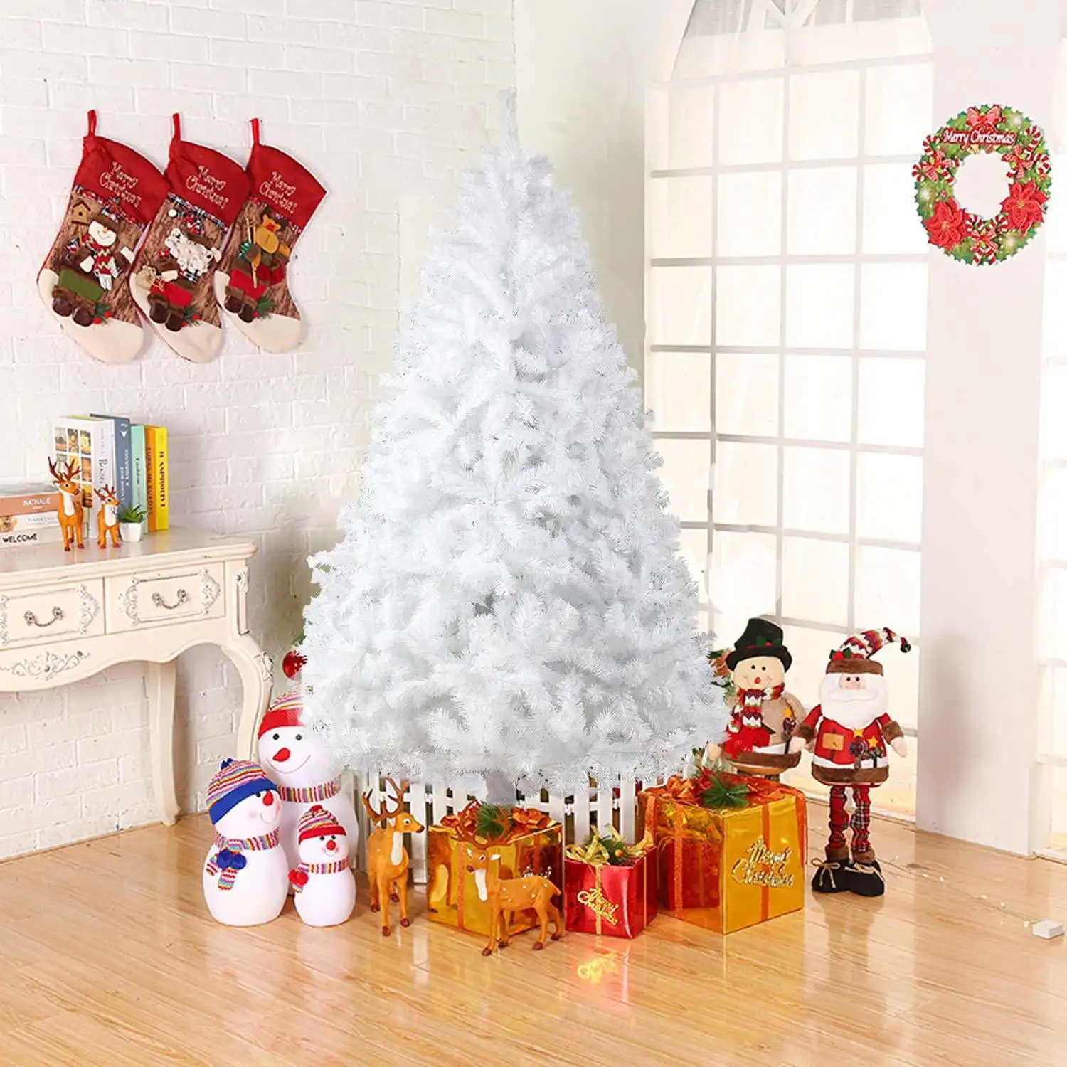 7.5ft Traditional Christmas Tree with Metal Stand Xmas Tree, 1200 Tips Christmas Indoor Decoration Pine Tree, White
7.5ft Traditional Christmas Tree with Metal Stand Xmas Tree, 1200 Tips Christmas Indoor Decoration Pine Tree, White