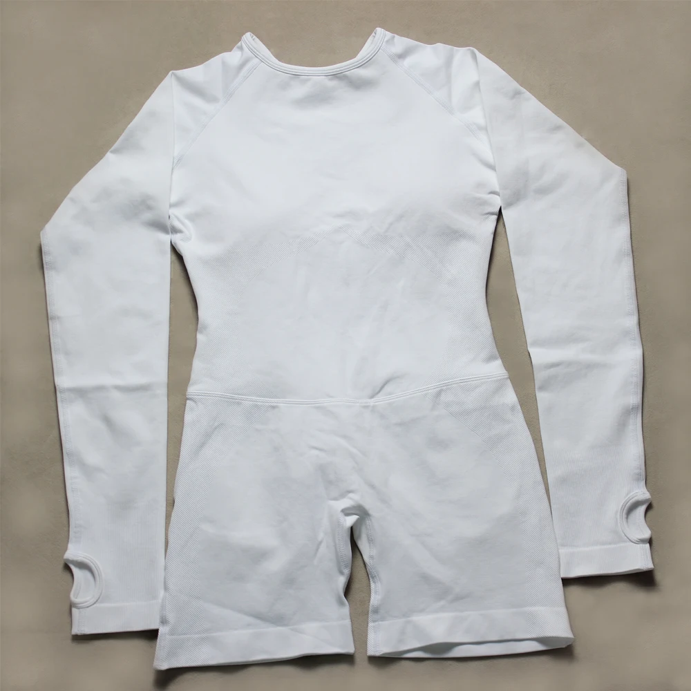 Women Activewear Bodysuit One Piece Backless Long Sleeve Short Leggings Seamless High Stretch for Yoga Run Gym Fitness Workout
Women Activewear Bodysuit One Piece Backless Long Sleeve Short Leggings Seamless High Stretch for Yoga Run Gym Fitness Workout