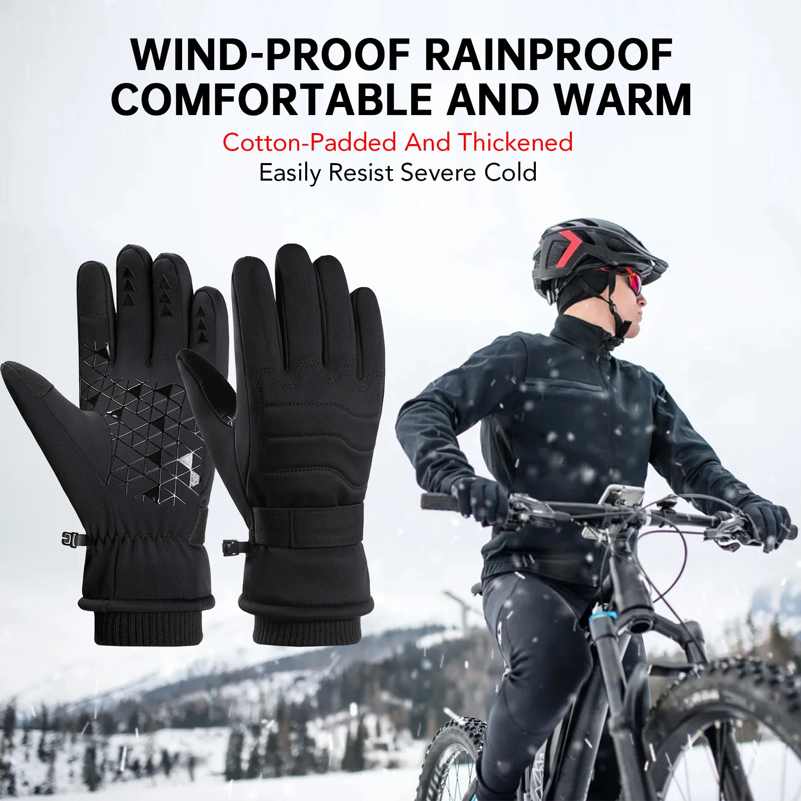 Зимние велосипедные перчатки для катания на лыжах на открытом воздухе, ветрозащитные, противохолодные, перчатки с сенсорным экраном, непромокаемые, теплые, утолщенные, из хлопка
Зимние велосипедные перчатки для катания на лыжах на открытом воздухе, ветрозащитные, противохолодные, перчатки с сенсорным экраном, непромокаемые, теплые, утолщенные, из хлопка