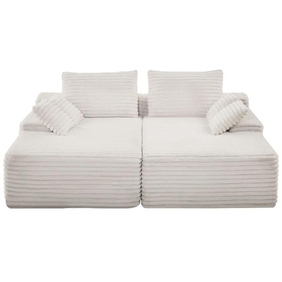 82.7-Inch Oversized Double Chaise Lounge Corduroy Fabric Sectional Sofa Cozy Deep Seat Loveseat Sofa with Soft Cushions and Thr
82.7-Inch Oversized Double Chaise Lounge Corduroy Fabric Sectional Sofa Cozy Deep Seat Loveseat Sofa with Soft Cushions and Thr