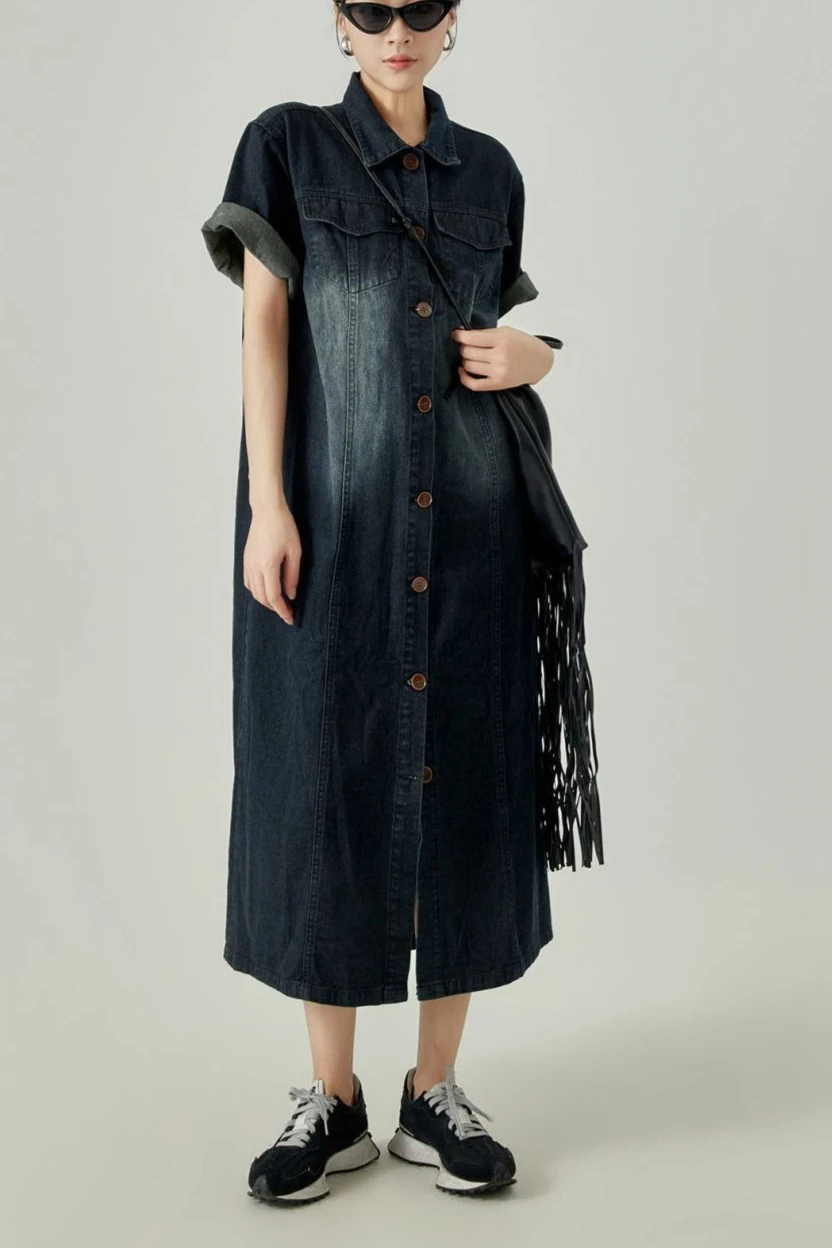 Summer New Women's Denim Dress Loose Straight Tube Dress
Summer New Women's Denim Dress Loose Straight Tube Dress