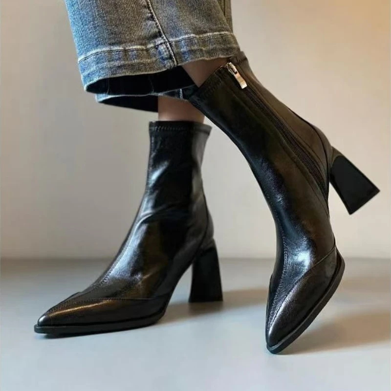 Ankle Boots for Women Elegant High Heels Pointed Toe Shoes Sexy New Luxury Chelsea Fashion Boots 2025 Winter New Pumps Zapatos
Ankle Boots for Women Elegant High Heels Pointed Toe Shoes Sexy New Luxury Chelsea Fashion Boots 2025 Winter New Pumps Zapatos