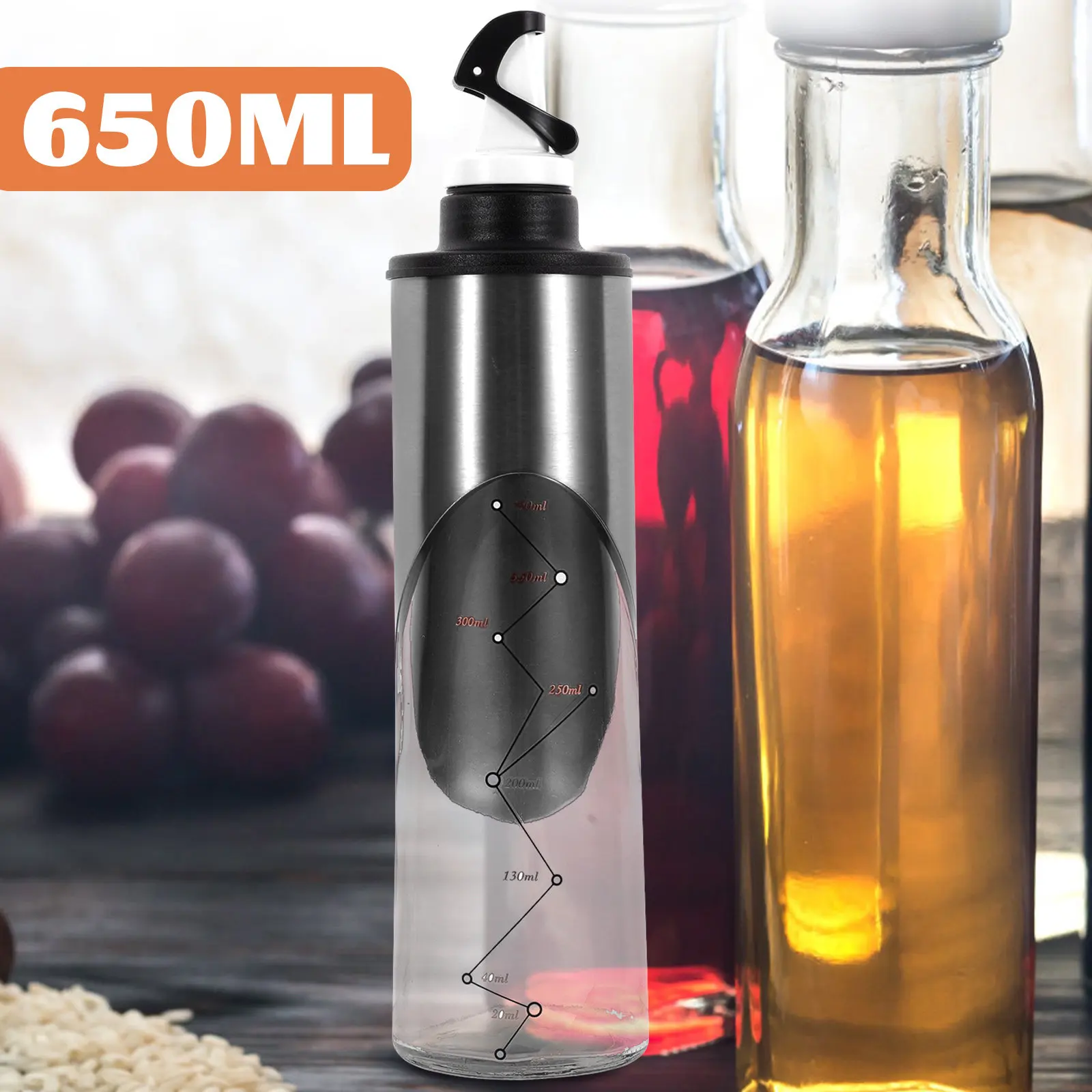 Stainless Steel Oil Bottle Multi-Function Seasoning Dispenser Easy-Clean Smooth Surface for Cooking Oil Simple Syrup Household
Stainless Steel Oil Bottle Multi-Function Seasoning Dispenser Easy-Clean Smooth Surface for Cooking Oil Simple Syrup Household