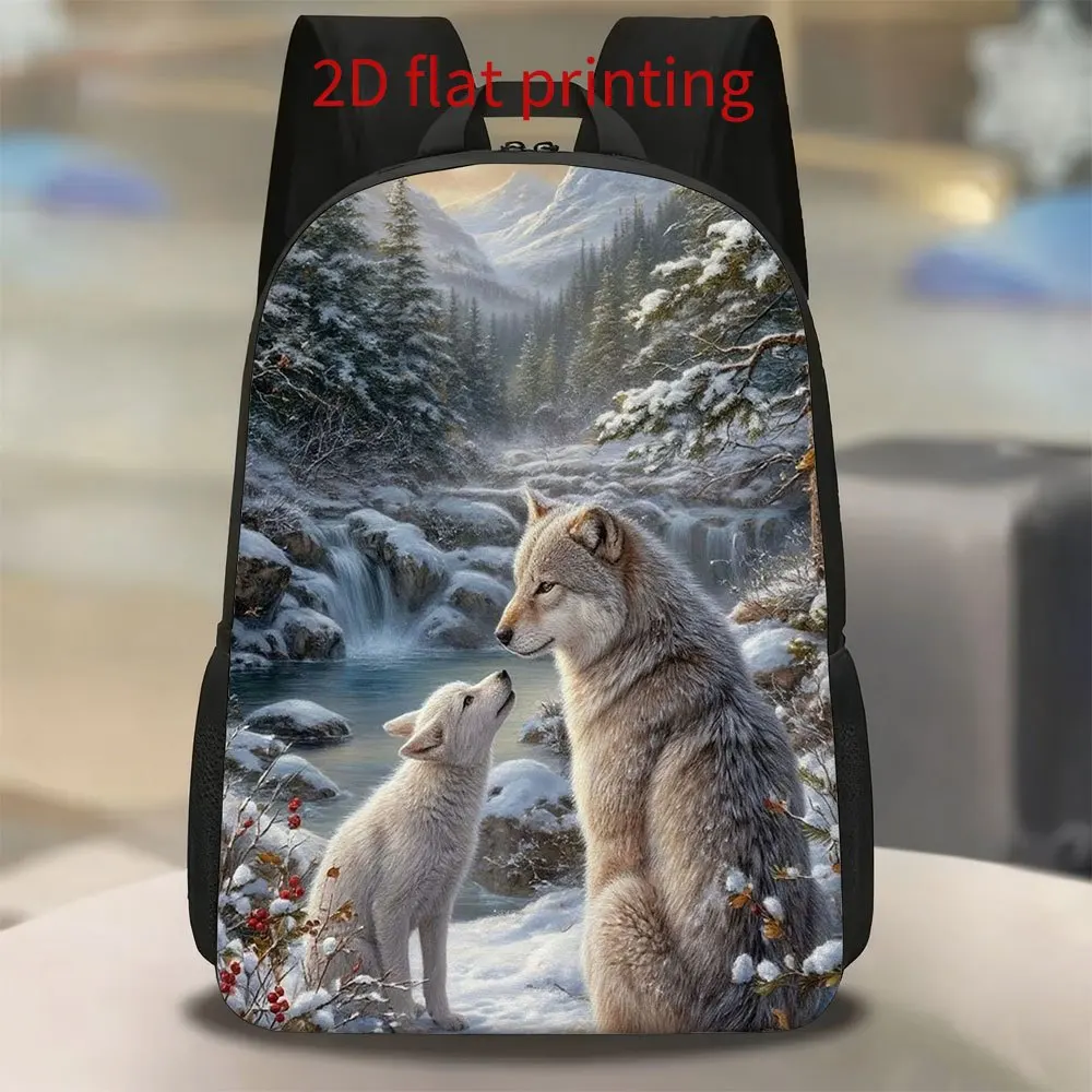 1pc Wolf Backpacks in a snow forest | Cute, lightweight, large capacity, adjustable shoulder strap, zip closure, no lining
1pc Wolf Backpacks in a snow forest | Cute, lightweight, large capacity, adjustable shoulder strap, zip closure, no lining