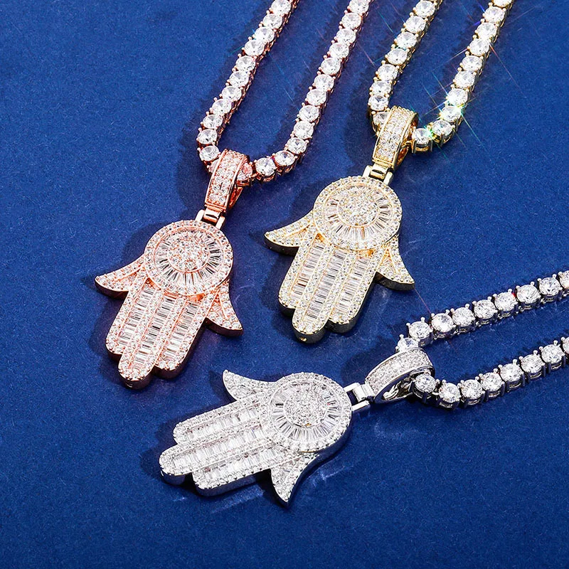 Hip Hop Claw Setting AAA+ Cubic Zirconia Bling Iced Out Hand of Fatima Pendants Necklaces for Men Rapper Jewelry Drop Shipping
Hip Hop Claw Setting AAA+ Cubic Zirconia Bling Iced Out Hand of Fatima Pendants Necklaces for Men Rapper Jewelry Drop Shipping