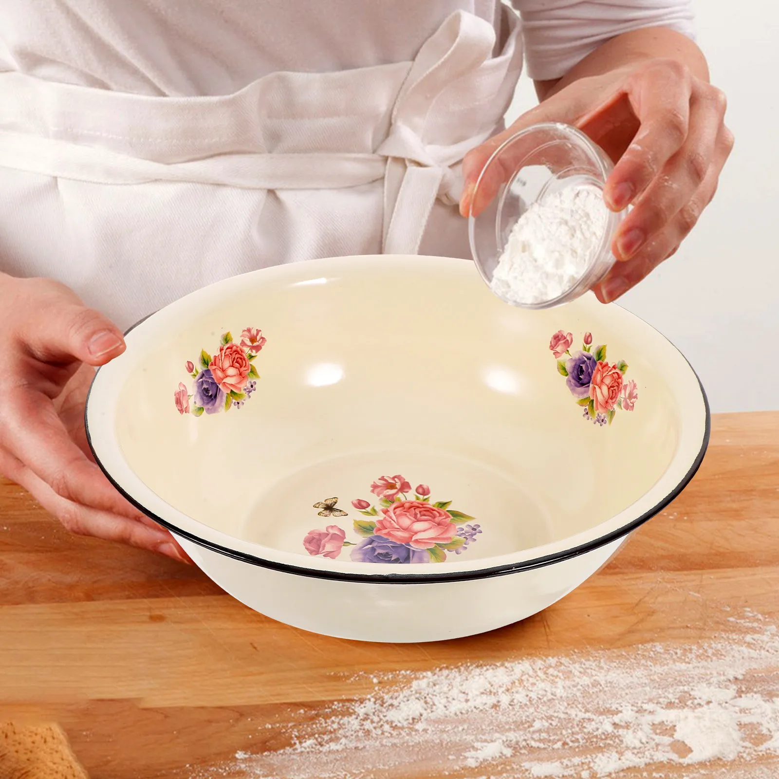 1 шт. Ретро эмалированная толстостенная миска большой емкости для смешивания, кухонная миска для мытья посуды, винтажная эмалированная посуда, многофункциональная
1 шт. Ретро эмалированная толстостенная миска большой емкости для смешивания, кухонная миска для мытья посуды, винтажная эмалированная посуда, многофункциональная