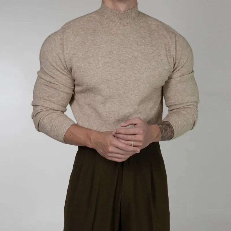 Новый приталенный мужской повседневный свитер с воротником до половины высоты, осенний вязаный теплый пуловер с длинными рукавами, модные универсальные свитера в стиле ретро
Новый приталенный мужской повседневный свитер с воротником до половины высоты, осенний вязаный теплый пуловер с длинными рукавами, модные универсальные свитера в стиле ретро