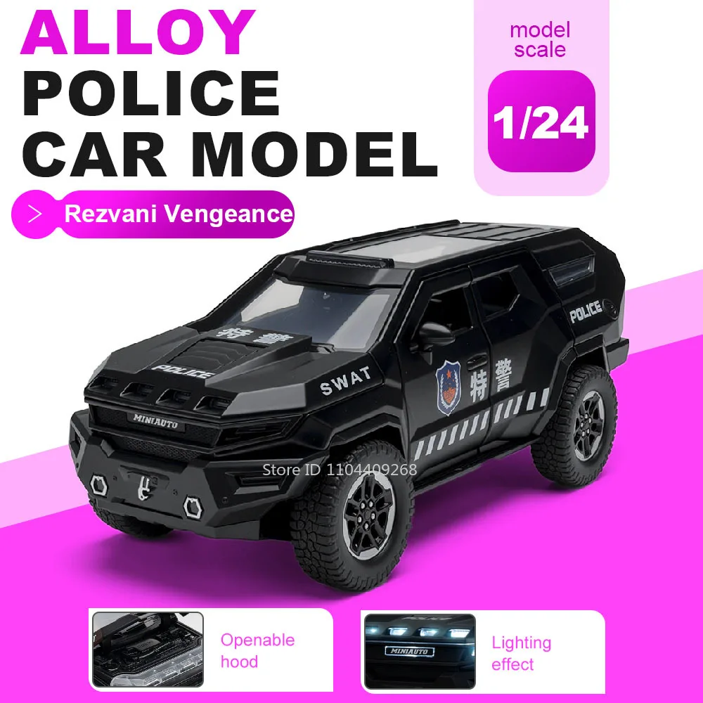 1:24 Scale Rezvani Vengeance Prado LC250 Police Car Model Toy Doors Opened Alloy Diecast Cars Pull Back Models Hobby Ornaments
1:24 Scale Rezvani Vengeance Prado LC250 Police Car Model Toy Doors Opened Alloy Diecast Cars Pull Back Models Hobby Ornaments