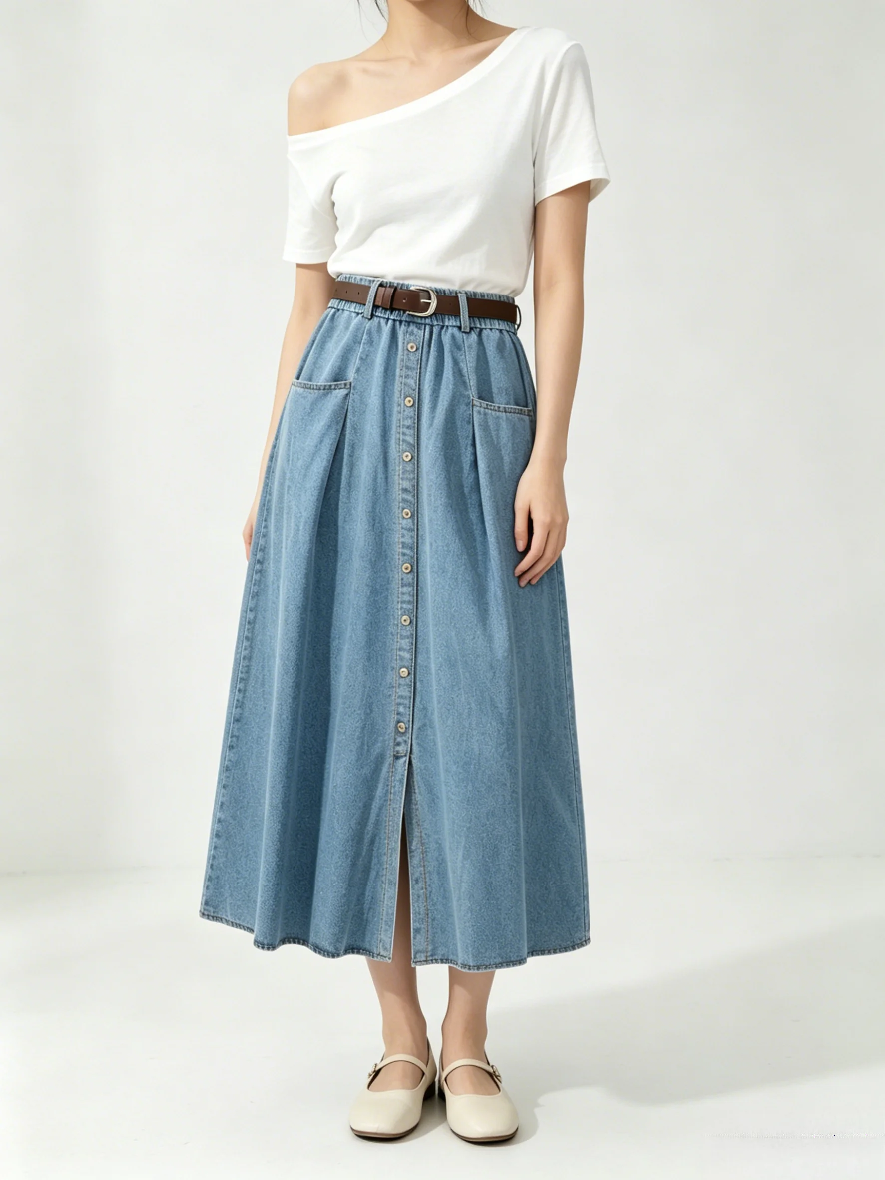 Retro Washed Light Blue High Waist A-Line Skirt Commute Slimming Korean Style Denim Skirt for Women Summer Fashion
Retro Washed Light Blue High Waist A-Line Skirt Commute Slimming Korean Style Denim Skirt for Women Summer Fashion