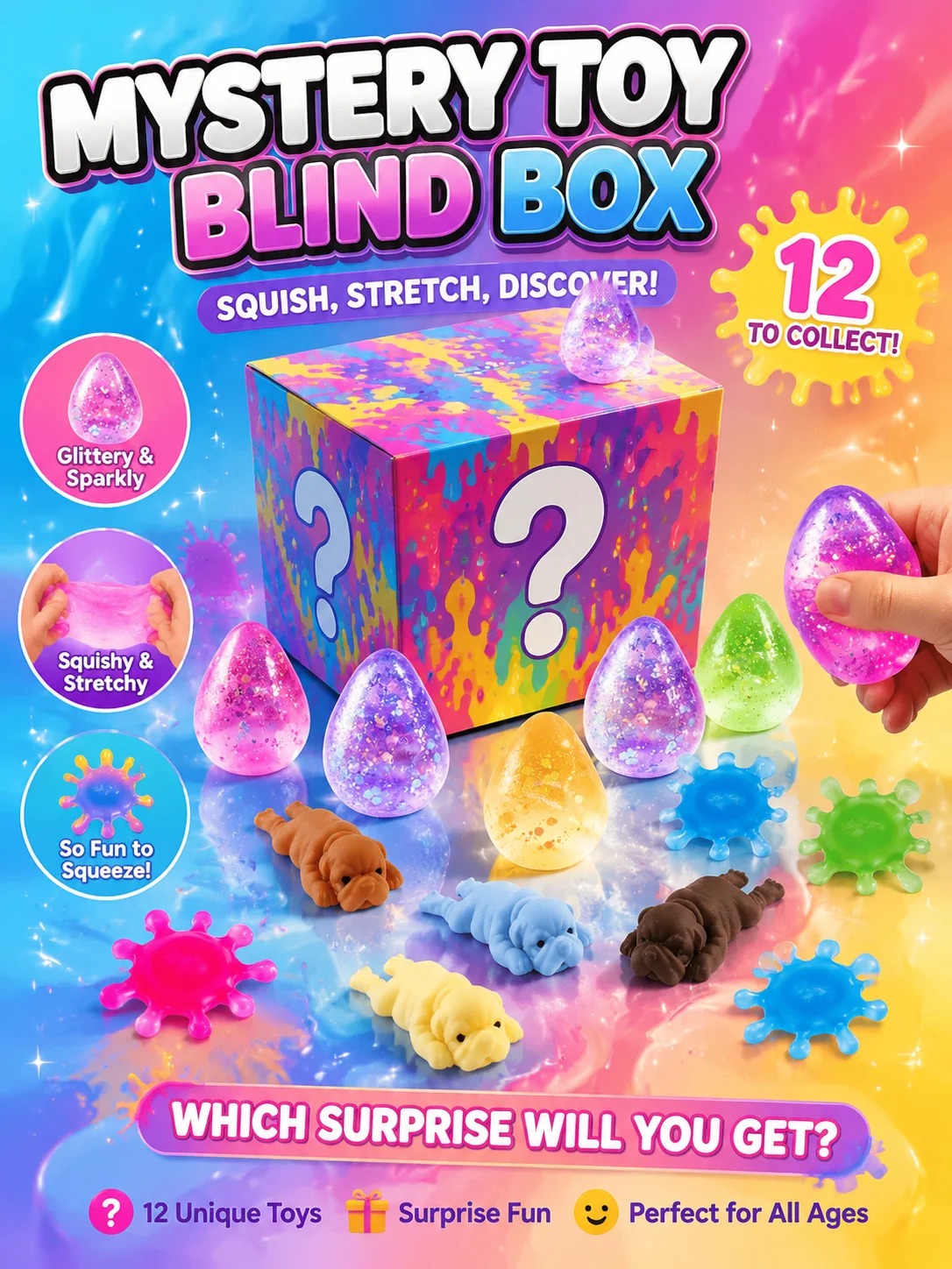 Squish Time! Nee D0h Mystery Squish Blind Box - Random Sensory Squeeze Toy, Stress & Anxiety Relief Fidget Toy, Cute Surprise Squishy For Kids Teens Adults
Squish Time! Nee D0h Mystery Squish Blind Box - Random Sensory Squeeze Toy, Stress & Anxiety Relief Fidget Toy, Cute Surprise Squishy For Kids Teens Adults