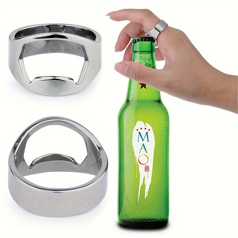 2 stainless steel ring bottle opener, creative portable beverage opening tool - durable and easy to operate
2 stainless steel ring bottle opener, creative portable beverage opening tool - durable and easy to operate