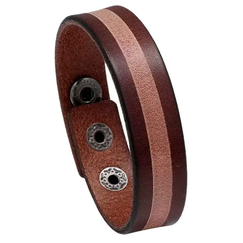 Simple Style Men's Black Brown Genuine Leather Bracelet Classic Adjust Splicing Wrap Cuff Bangles for Male Gifts
Simple Style Men's Black Brown Genuine Leather Bracelet Classic Adjust Splicing Wrap Cuff Bangles for Male Gifts